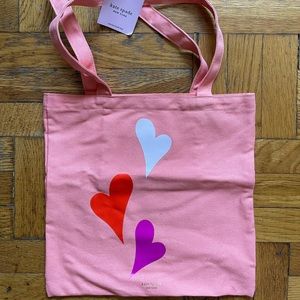 Kate Spade Heart Lips Canvas Book Tote (Brand New)